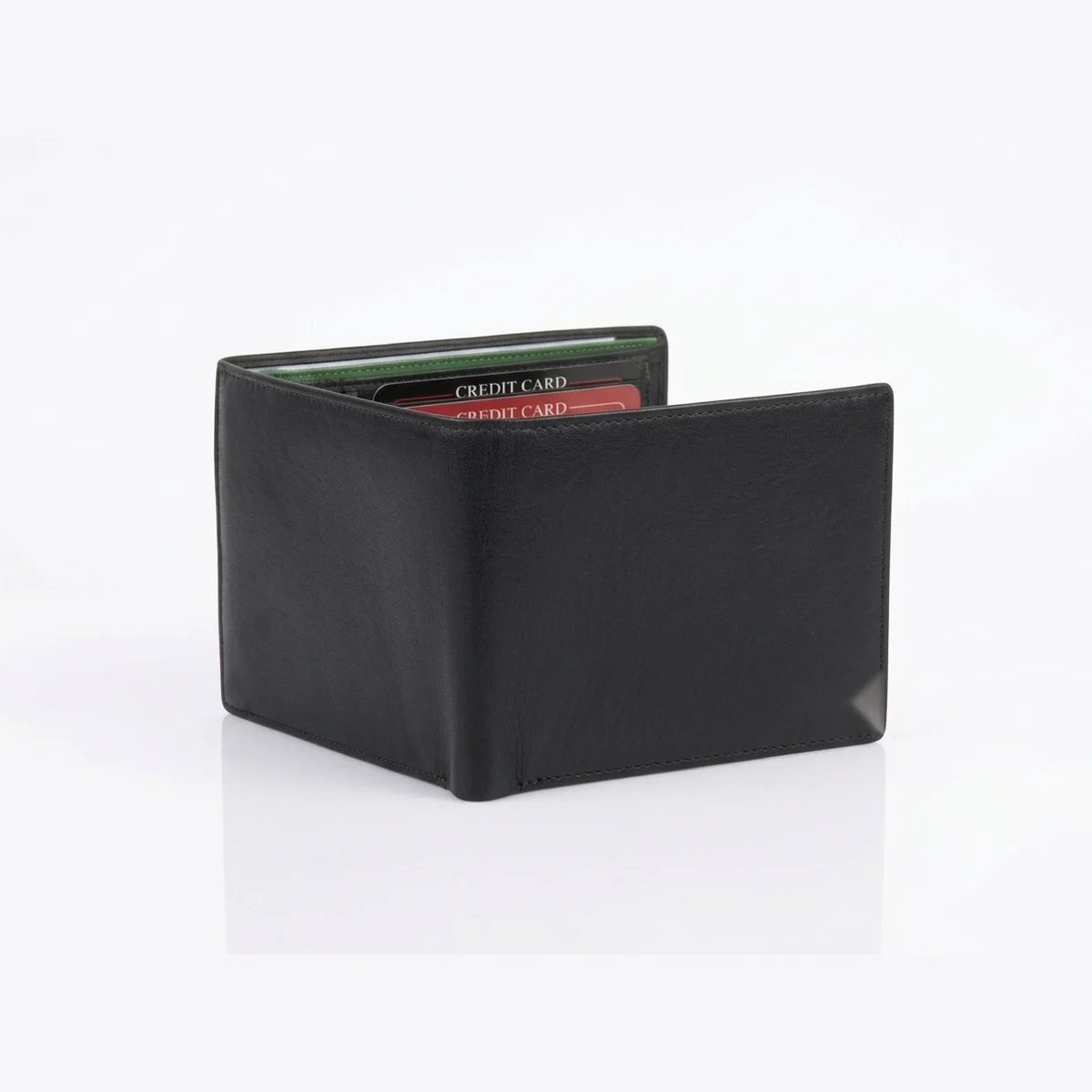 Black & Green Bifold – genuine leather, wholesale from Charlie International India